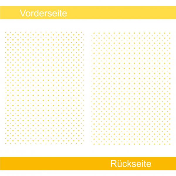 Sterne Herzen gelb - Designpapier